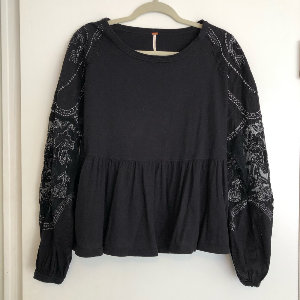 Free People mesh sleeve top